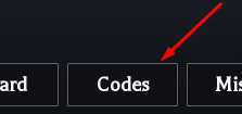 The Codes button in Venture : AOT
