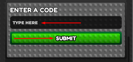 The codes section to type and redeem codes in Punch A Door