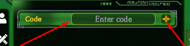 The Enter Code box and sparkle icon in Dragon Generations