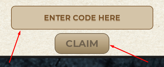The ENTER CODE HERE box and CLAIM button in The Scary Train