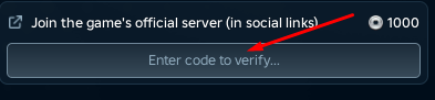 Enter code to verify box to redeem codes in OVERKILL