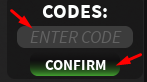 The "ENTER CODE" box and CONFIRM button in Miami LIfe RP