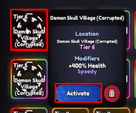 Anime Last Stand Grimoires Demon Skull Village (Corrupted) Portal in inventory