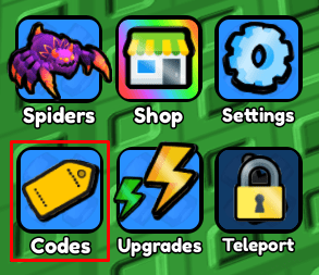 Spider Army codes button