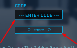 The ---ENTER CODE--- box and Redeem button in Era Of Supes