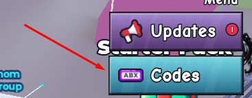 Codes button in +1 Venom Evolution