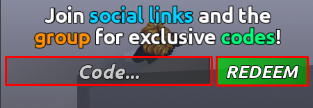 Dudes Battlegrounds enter codes box and redeem button