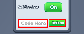 My Workshop enter codes box and redeem button