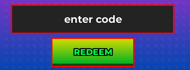 Emote RNG enter codes box and redeem button