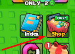 The Shop button in Race for Eggs