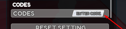 The ENTER CODE box in Car Game