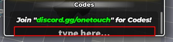 Soccer: One Touch enter codes box
