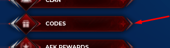 The CODES button in CloverFall