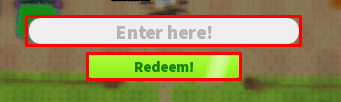 Bounce A Brainrot enter codes box and redeem button