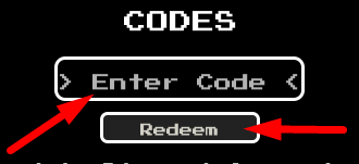 The code redeeming interface in Dummy UTMM