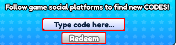Sigma Boy Simulator enter codes box and redeem button