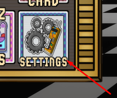 The SETTINGS button in FNAF: Tower Defense