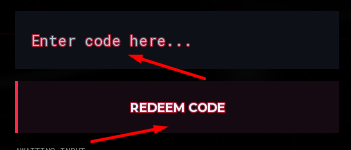 Enter code here box and REDEEM CODE button to redeem codes in Arasaka Academy [RELEASE] | Cyberpunk