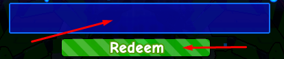 Text box and Redeem button to redeem codes in Spin an Anime Girl