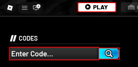 NitroLab Drag Racing enter codes box and search icon