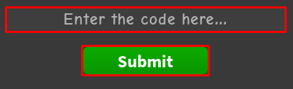Trampoline Park enter codes box and then click submit