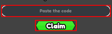 Anime Evolution enter codes box and claim button