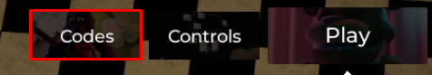 FNAF: Versus codes button