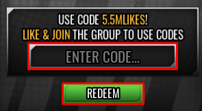 Basketball: Zero enter codes box and redeem button