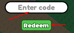 Enter code box and Redeem button to redeem codes in Would You Rather: Outfit Tower