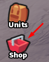 The Shop button in Unit Wars
