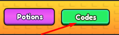 Codes button in Split Mountain for Eggs