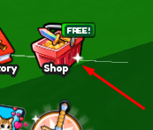 The Shop button in Sword Evolution