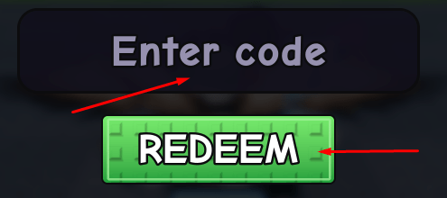 Enter code box and REDEEM button to use codes in +1 Slinky Escape