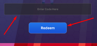 The Enter Code Here box and Redeem button in SELL YOUR AVATAR