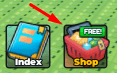 The Shop button in Tsunami Escape For Lucky Blocks