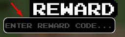 The "ENTER REWARD CODE" box in Bugmon