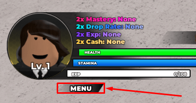 One Punch Ultimate menu button