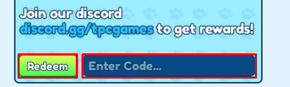Save Brainrot enter codes box and redeem button