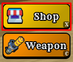 The shop button in Escape Zombies Rail: SHOOTER