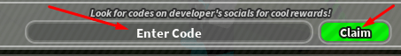 Enter Code box and Claim button to redeem codes in Zombie Island
