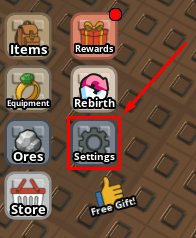 Own a Mineshaft settings button