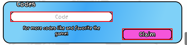 AniPixels enter codes box and claim button