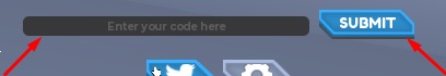 The Enter your code here box and SUBMIT button in RB Battles Minigames!