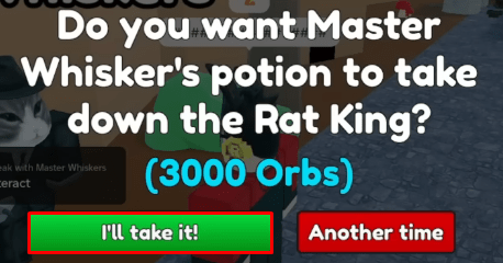 Slap Battles I'll take it button