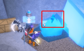 The blue crystal's location in Fisch