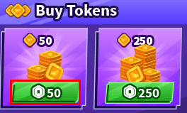 Blade Ball 50 Tokens purchase button