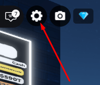The settings icon in Driving Empire