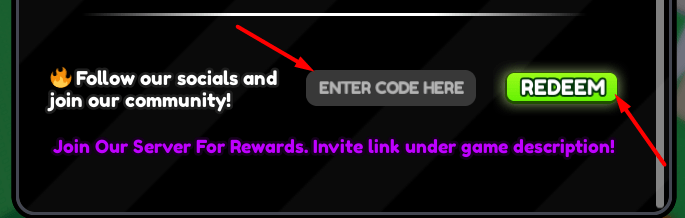 The ENTER CODE HERE box and REDEEM button in Hypershot