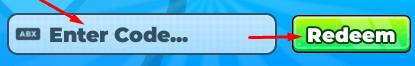 The "Enter Code" box and Redeem button in Tapping World