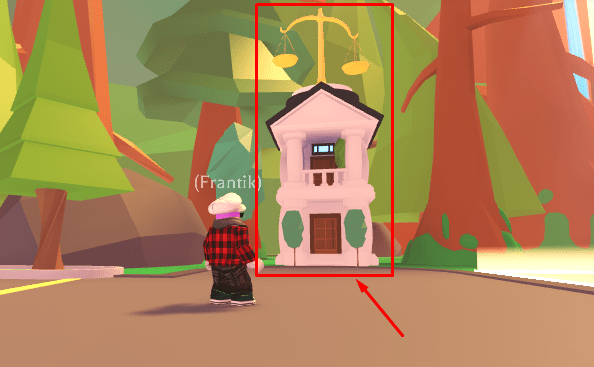 Standing near the Safety Hub in Adopt Me